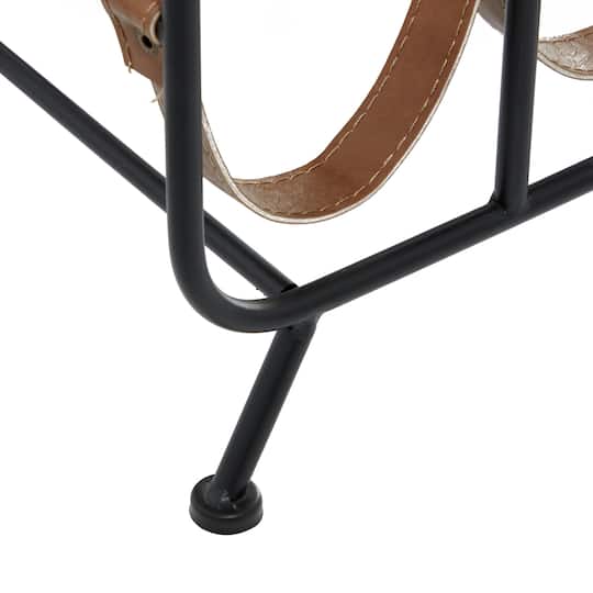 16" Black Metal Contemporary Wine Rack
